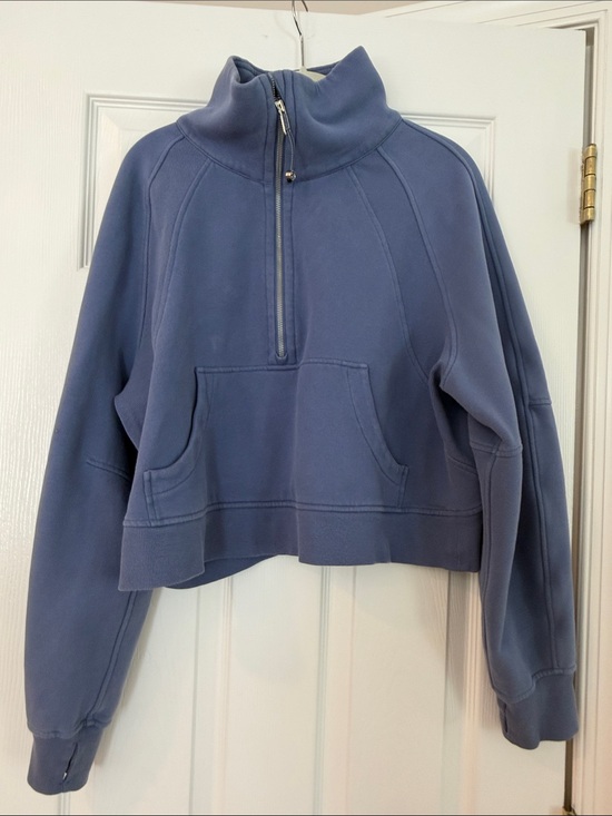 lululemon athletica Tops - lululemon athletica Cropped Half-Zip Funnel Neck Sweatshirt - Slate Blue